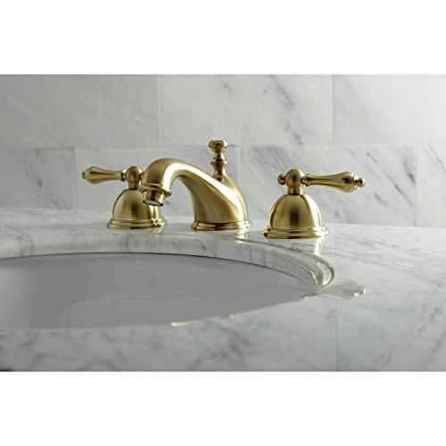  Kingston Brass KS3967AL 8 in. Widespread Bathroom Faucet, Brushed Brass