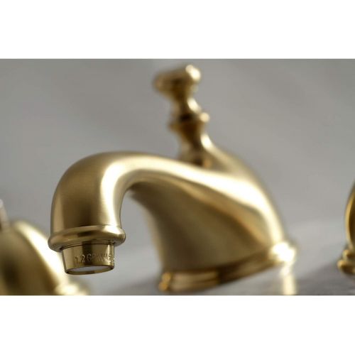  Kingston Brass KS3967AL 8 in. Widespread Bathroom Faucet, Brushed Brass