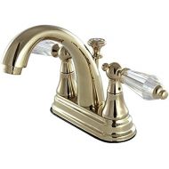 Kingston Brass KS7612WLL Wilshire 4-Inch Centerset Lavatory Faucet Pop-Up, 4-3/4 in Spout Reach, Polished Brass