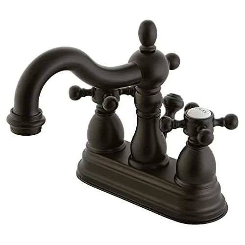  Kingston Brass KB1605BX Heritage 4-Inch Centerset Lavatory Faucet with Metal Cross Handle, Oil Rubbed Bronze