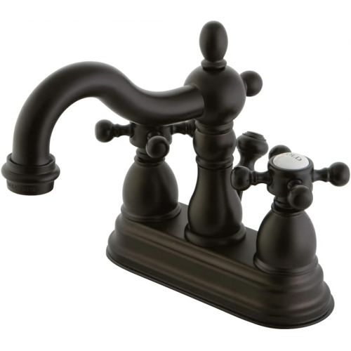  Kingston Brass KB1605BX Heritage 4-Inch Centerset Lavatory Faucet with Metal Cross Handle, Oil Rubbed Bronze