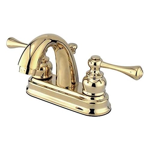  Kingston Brass KB5612BL Vintage 4-Inch Centerset Lavatory Faucet, Polished Brass