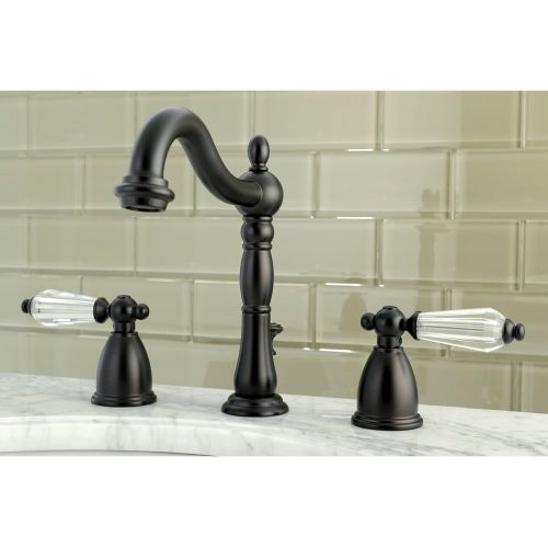  Kingston Brass KB1975WLL Widespread Lavatory Faucet with Retail Pop-Up, 6-1/2 in Spout Reach, Oil Rubbed Bronze