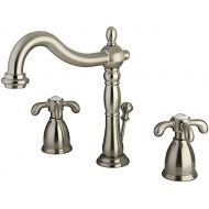 Kingston Brass KB1978TX French Country Widespread Lavatory Faucet, Brushed Nickel