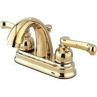 Kingston Brass GKB5612FL Royale 4-inch Centerset Lavatory Faucet with High with Retail Pop-up, Polished Brass