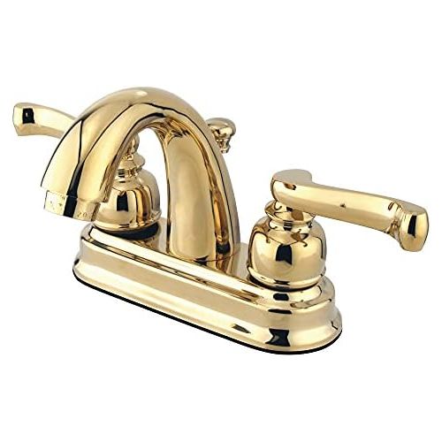  Kingston Brass GKB5612FL Royale 4-inch Centerset Lavatory Faucet with High with Retail Pop-up, Polished Brass