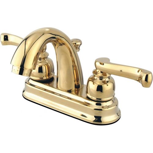  Kingston Brass GKB5612FL Royale 4-inch Centerset Lavatory Faucet with High with Retail Pop-up, Polished Brass