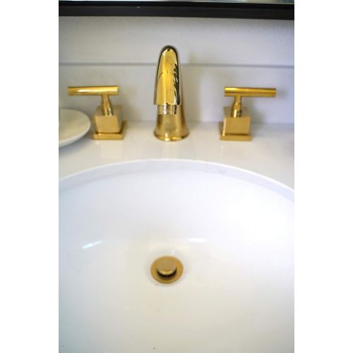  Kingston Brass KS2962CQL Claremont 8-Inch Widespread Lavatory Faucet with Brass Pop-Up, Polished Brass