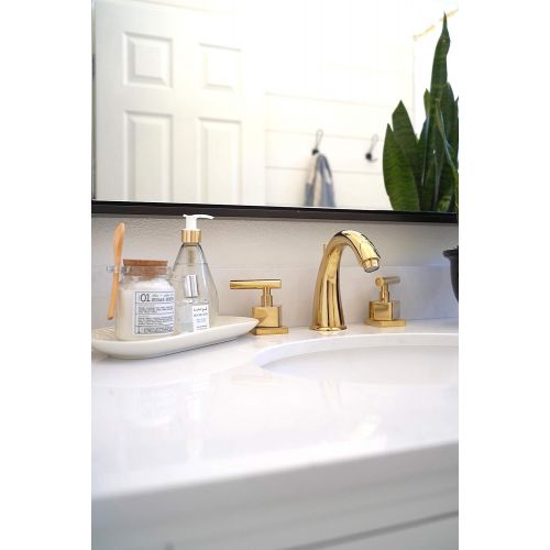  Kingston Brass KS2962CQL Claremont 8-Inch Widespread Lavatory Faucet with Brass Pop-Up, Polished Brass