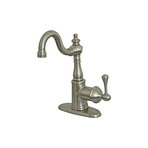  Kingston Brass KS7498BL English Vintage Bar Faucet with Cover Plate, Brushed Nickel