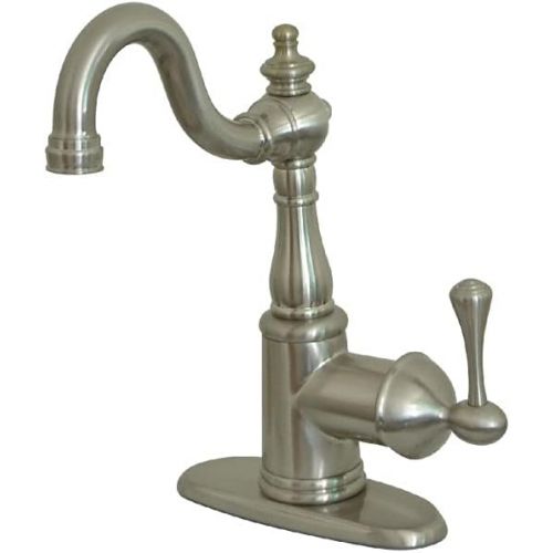  Kingston Brass KS7498BL English Vintage Bar Faucet with Cover Plate, Brushed Nickel