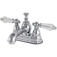 Kingston Brass KS7001WLL Wilshire 4-Inch Centerset Lavatory Faucet with Brass Pop-Up, 4-1/2 in Spout Reach, Polished Chrome