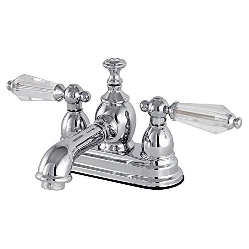  Kingston Brass KS7001WLL Wilshire 4-Inch Centerset Lavatory Faucet with Brass Pop-Up, 4-1/2 in Spout Reach, Polished Chrome