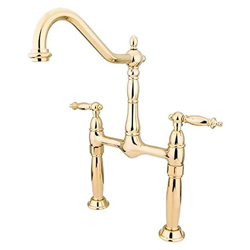  Kingston Brass KS1072TL Victorian Vessel Sink Faucet with Tl Handle, Polished Brass