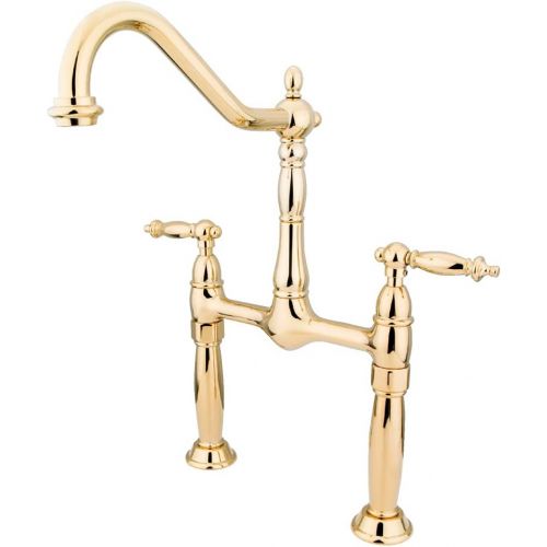  Kingston Brass KS1072TL Victorian Vessel Sink Faucet with Tl Handle, Polished Brass