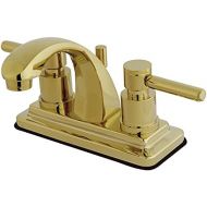 Kingston Brass KS4642DL Concord 4-Inch Centerset Lavatory Faucet with Concord Lever Handle, Polished Brass