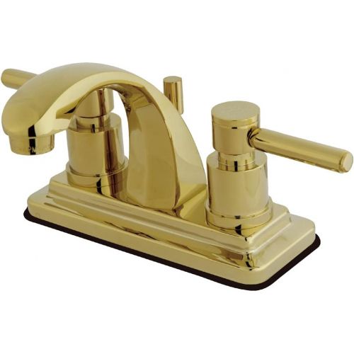  Kingston Brass KS4642DL Concord 4-Inch Centerset Lavatory Faucet with Concord Lever Handle, Polished Brass