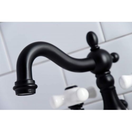  Kingston Brass KB1600PX Heritage 4-Inch Centerset Bathroom Faucet with Retail Pop-Up, Matte Black