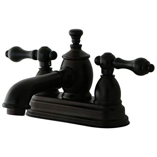  Kingston Brass KS7005AL English Country 4-Inch Centerset Lavatory Faucet with Brass Pop-Up, 4-1/2, Oil Rubbed Bronze