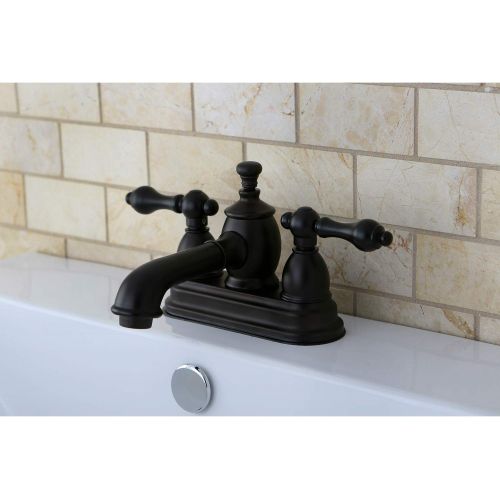  Kingston Brass KS7005AL English Country 4-Inch Centerset Lavatory Faucet with Brass Pop-Up, 4-1/2, Oil Rubbed Bronze