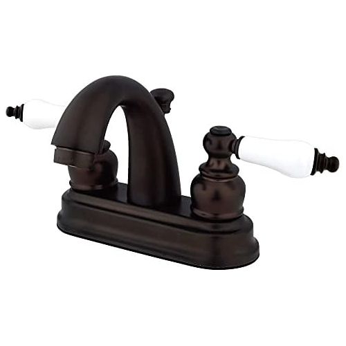  Kingston Brass GKB5615PL Restoration 4-inch Centerset Lavatory Faucet with Retail Pop-up, Oil Rubbed Bronze