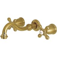 Kingston Brass KS3127AX 8-Inch Center Wall Mount Bathroom Faucet, Brushed Brass