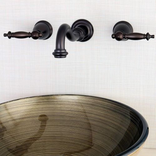  Kingston Brass KS3125TL Templeton Wall Mount Vessel Sink Faucet, 8-5/16, Oil Rubbed Bronze