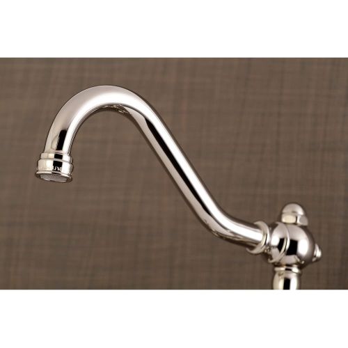  Kingston Brass KS3246BEX Essex Two-Handle Wall Mount Bridge Bathroom Faucet, Polished Nickel
