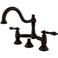 Kingston Brass KS3915AL Restoration Widespread Lavatory Faucet with Metal lever handle, Oil Rubbed Bronze