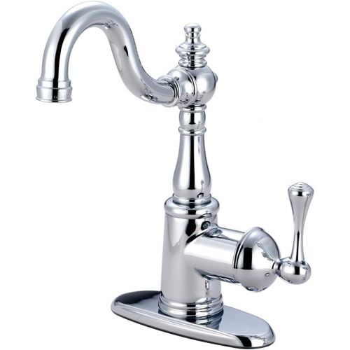  Kingston Brass FSS7641BL English Vintage Single Handle Lavatory Faucet with Push Pop-Up and Plate, Polished Chrome