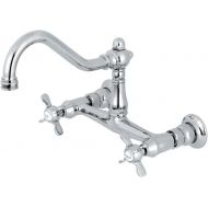 Kingston Brass KS3241BEX Essex Two-Handle Wall Mount Bridge Bathroom Faucet, Polished Chrome