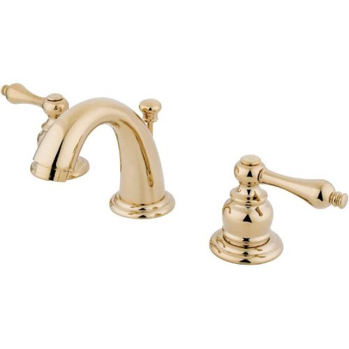  Kingston Brass GKB912AL English Country Mini Widespread Lavatory Faucet with Retail Pop-up, Polished Brass