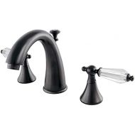 Kingston Brass KS2975WLL Wilshire Widespread Lavatory Faucet With Crystal Lever Handle, 5-1/2 in Spout Reach, Oil Rubbed Bronze