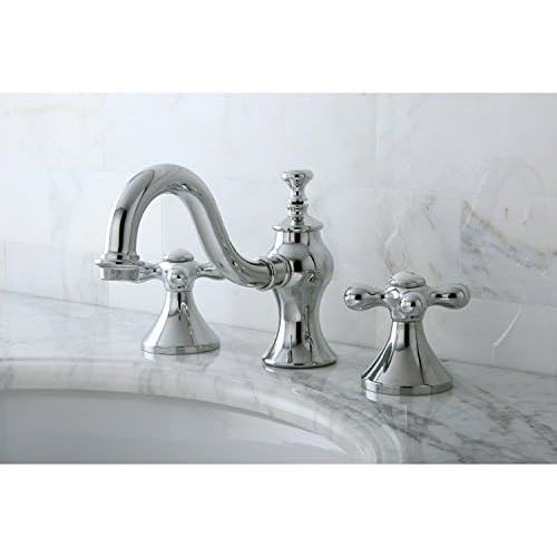 Kingston Brass KC7161AX Vintage Widespread Lavatory Faucet, 6-3/4 in Spout Reach, Polished Chrome