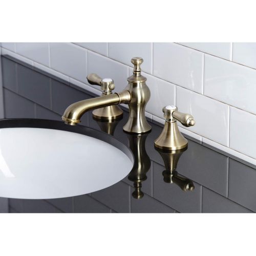  Kingston Brass KC7063BAL Heirloom 8 in. Widespread Bathroom Faucet, Antique Brass