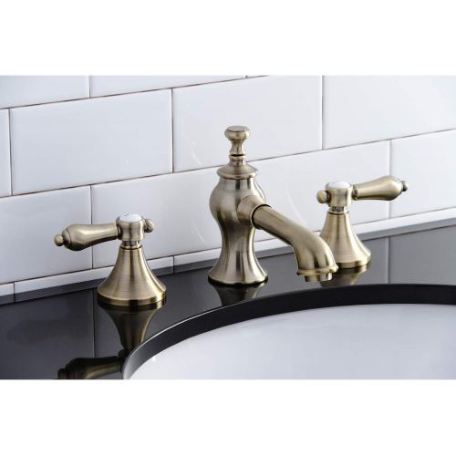  Kingston Brass KC7063BAL Heirloom 8 in. Widespread Bathroom Faucet, Antique Brass