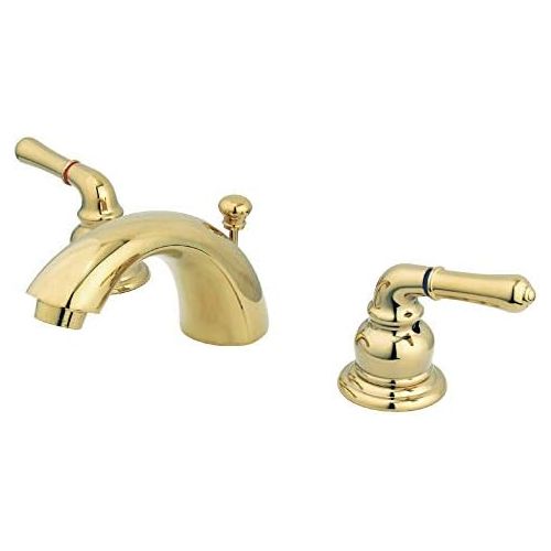  Kingston Brass GKB952 Magellan Mini-Widespread Lavatory Faucet with Retail Pop-Up, 4-1/2, Polished Brass