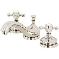 Kingston Brass KS1166BX Vintage 8-Inch Widespread Lavatory Faucet with Brass Pop-Up, Polished Nickel