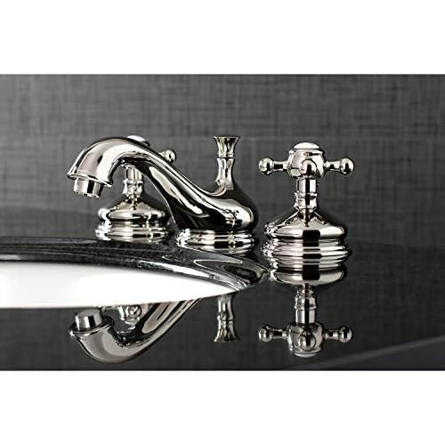  Kingston Brass KS1166BX Vintage 8-Inch Widespread Lavatory Faucet with Brass Pop-Up, Polished Nickel