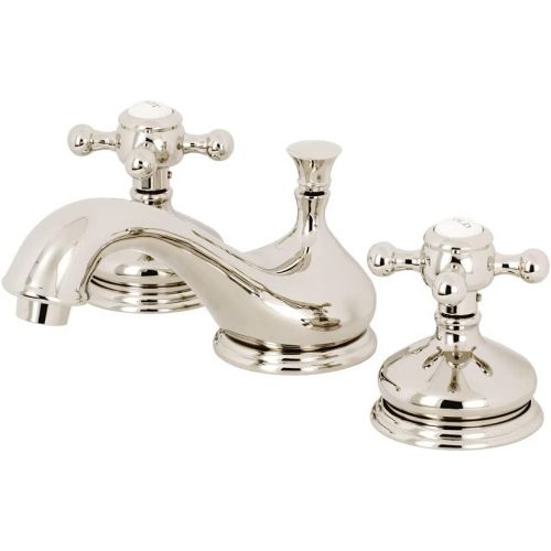  Kingston Brass KS1166BX Vintage 8-Inch Widespread Lavatory Faucet with Brass Pop-Up, Polished Nickel