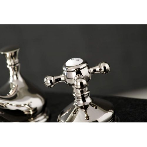  Kingston Brass KS1166BX Vintage 8-Inch Widespread Lavatory Faucet with Brass Pop-Up, Polished Nickel