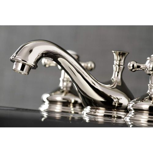  Kingston Brass KS1166BX Vintage 8-Inch Widespread Lavatory Faucet with Brass Pop-Up, Polished Nickel