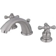Kingston Brass KB978X Victorian Widespread Lavatory Faucet with Cross Handle, Brushed Nickel