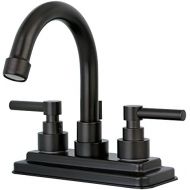 Kingston Brass KS8665EL Elinvar Center Set Bathroom Faucet with Brass Pop-Up Drain, 4-7/8-Inch, Oil Rubbed Bronze