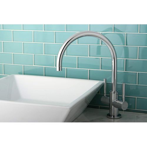  Kingston Brass KS8291DL Concord Vessel Sink Faucet without Pop-Up and Plate, 8-1/2, Polished Chrome