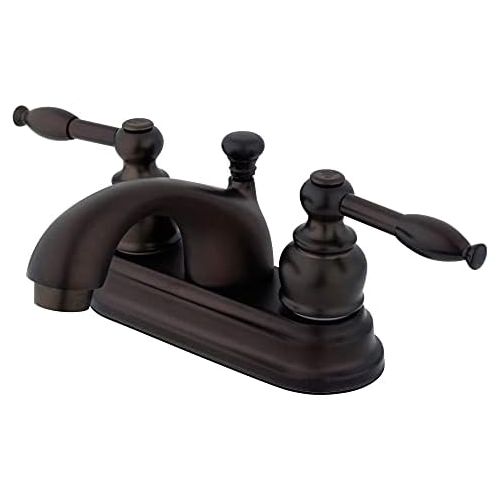  Kingston Brass GKB2605KL Knight 4-inch Centerset Lavatory Faucet with Retail Pop-up, Oil Rubbed Bronze