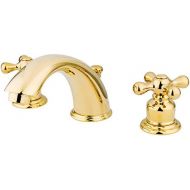 Kingston Brass GKB972X Victorian 8-Inch Widespread Lavatory Faucet with Retail Pop-Up, 5-3/4 in Spout Reach, Polished Brass