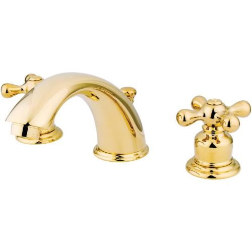  Kingston Brass GKB972X Victorian 8-Inch Widespread Lavatory Faucet with Retail Pop-Up, 5-3/4 in Spout Reach, Polished Brass