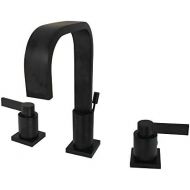 Kingston Brass FSC8960NDL NuvoFusion 8 Widespread Lavatory Faucet with Retail Pop-Up, 5-1/2 in Spout Reach, Matte Black
