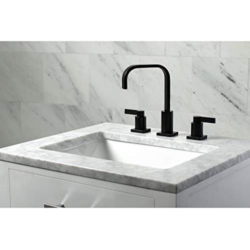  Kingston Brass FSC8960NDL NuvoFusion 8 Widespread Lavatory Faucet with Retail Pop-Up, 5-1/2 in Spout Reach, Matte Black